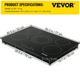 thumbnail image 2 of BENTISM 5 Burners Built in Electric Stove Top 240V Ceramic Glass Radiant Cooktop with Sensor Touch Control, Black, 2 of 9