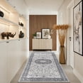 thumbnail image 2 of Hallway 4x8 Washable Runner Rug: Oriental Stain Resistant Entryway Kitchen Rug Farmhouse Soft Carpet For Bathroom Bedroom Thin Laundry Room Floor Mat With Non Slip Backing Pets Family(4x8 Grey), 2 of 8