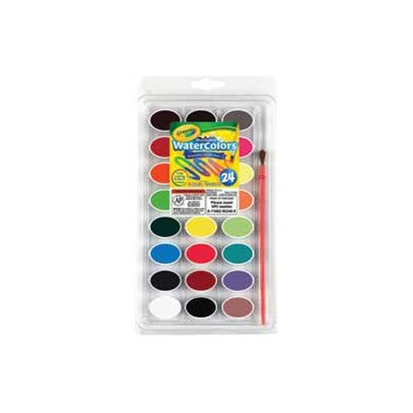 Crayola Lavable Aquarelles - Peinture - Aquarelle - Couleurs Assorties (pack de 24)