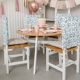 thumbnail image 3 of Teal Blue Green Chair Back Covers, Removable Chair Covers for Dining Chairs Set of 4, Washable Chairs Slipcovers Back Seat Protector for Wedding Party 19"x20", 3 of 9