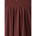 thumbnail image 5 of DARING DIVA Women's Plus Tops Notched Neck Front Pleated T-Shirt Blouses 1X Burgundy, 5 of 6