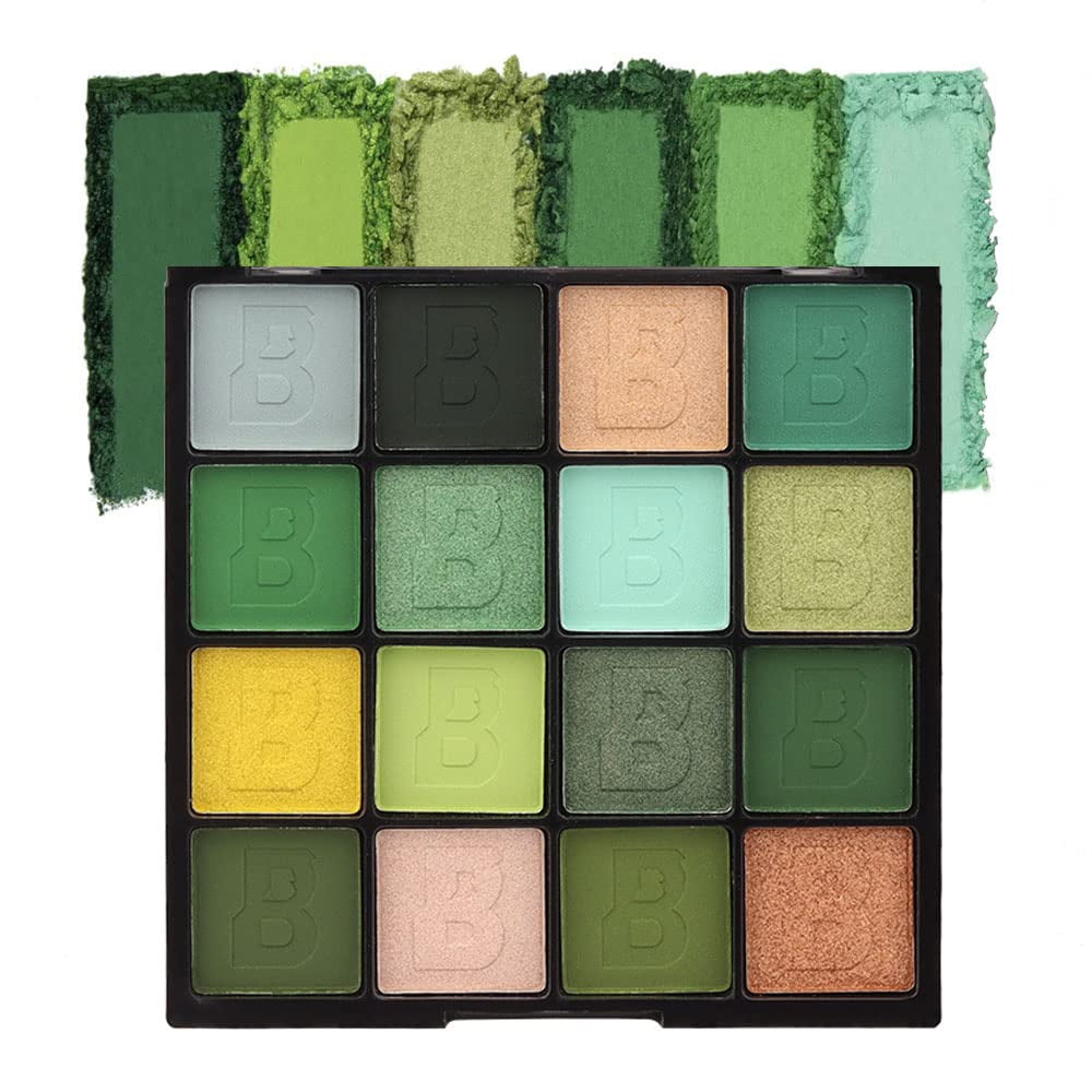 DE'LANCI Green Eyeshadow Palette – Intensive Grüntöne, Multichrome, Hochpigmentiert, Vegan Für Halloween & Cosplay