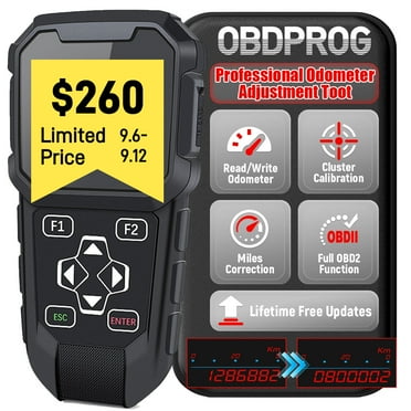 OBDPROG MT401 Automotive Odometer Adjustment Tool Cluster Correction Tool Car Diagnostic Tool OBD2 Scanner Mileage Calibration OBDII Code Reader