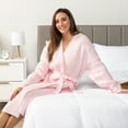 thumbnail image 4 of PAVILIA Premium Womens Plush Robe, Super Soft Fuzzy Bathrobe, Cozy Spa Robe with Pockets for Women, L/XL, Light Pink, 4 of 8