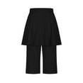 thumbnail image 5 of Women's Skirted Capri Leggings Athletic High Waist Stretch Tennis Skirt with Leggings Golf Pickleball Clothes (M, Black), 5 of 7