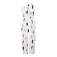 thumbnail image 5 of Mono Para Mujer, Verano, Tirantes Adelgazantes, Un Hombro, Plisado, Cintura Alta, Pantalones de Pierna Informales, Mono Con Estampado de Plumas, Mono Odeerbi ODB-4, 5 of 5