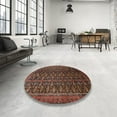 thumbnail image 4 of Ahgly Company Machine Washable Indoor Square Traditional Brown Area Rugs, 8' Square, 4 of 7