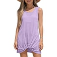 thumbnail image 2 of Girls' Sleeveless Twist Front Swimsuit Cover Up Dress, Soft Breathable Beach Cover-Up for Kids, Summer Swimwear for Pool, Beach & Vacation, 2 of 4