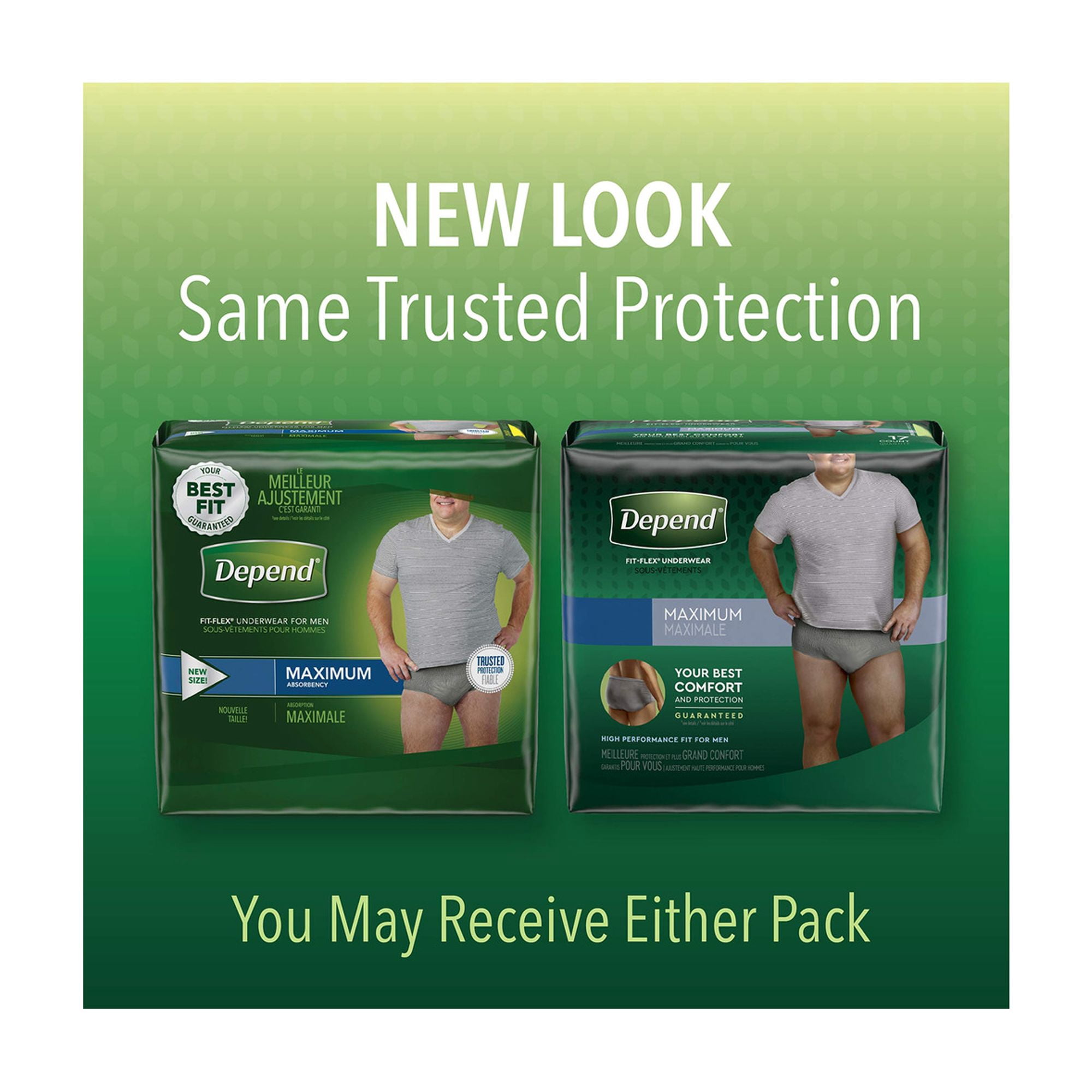 Depend Fit-Flex Incontinence Underwear for Men S-M (Pack of 60)