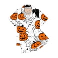 thumbnail image 5 of CQXIDFH Halloween Button Down Pajamas for Women Spooky Ghost Pumpkin Black Cat Print Short Sleeve Pj Set Soft Holiday Sleepwear Cute Two Piece Nightwear, 5 of 6
