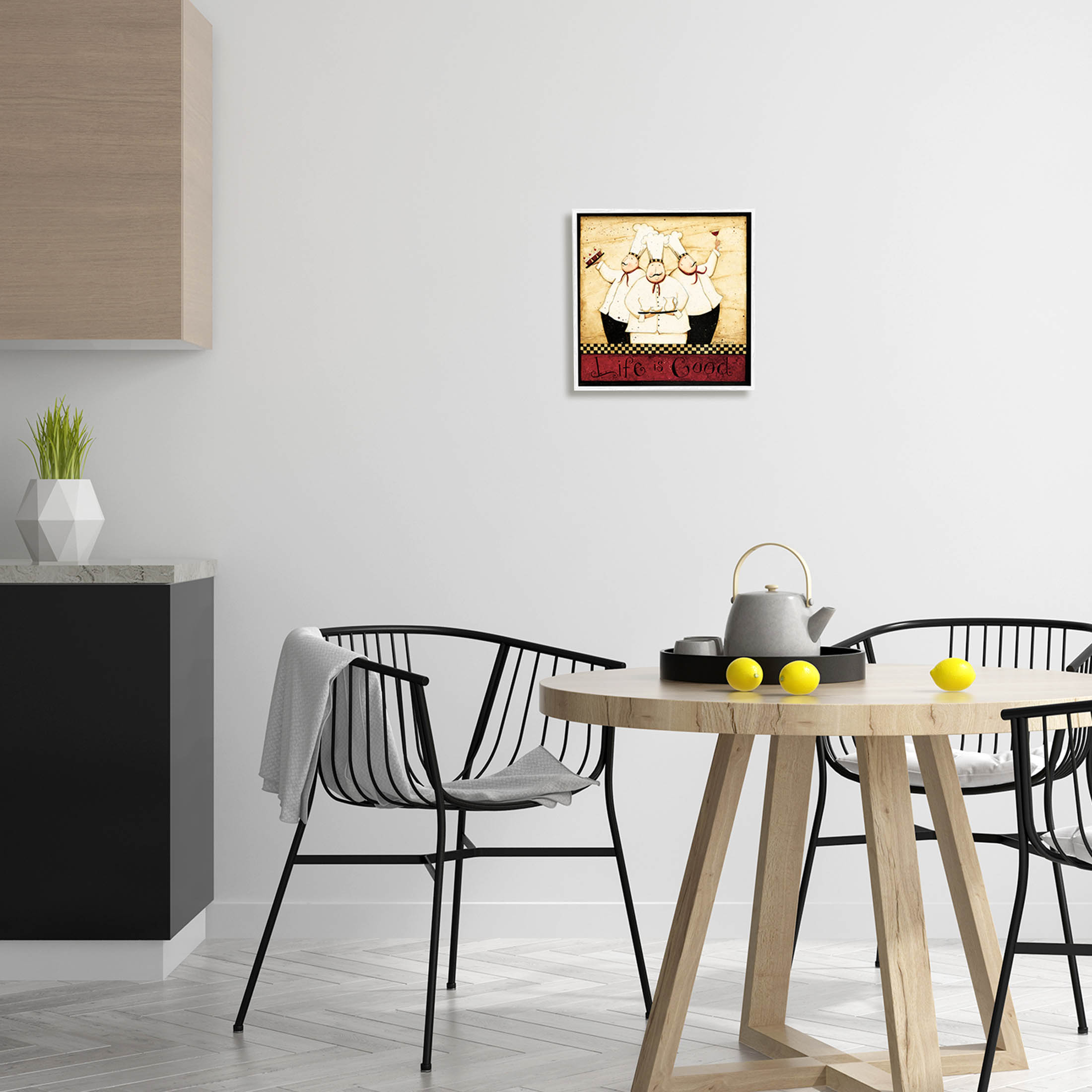 Life Is Good Vintage Chefs Food & Beverage Graphic Art White Framed Art Print Wall Art