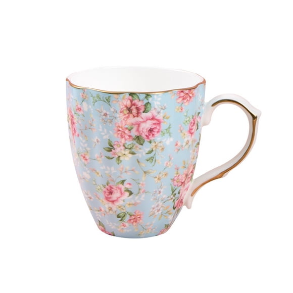 European Vintage Floral Bone China Mug Coffee Milk Cup Elegant Drinking Cup for Office Home Gift Adults
