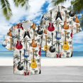 thumbnail image 3 of Camisa hawaiana de moda con estampado 3D de instrumento, piano y guitarra, blusa de fiesta en la playa con solapa de manga corta, ropa para hombre, tops de gran tamaño, 3 of 5