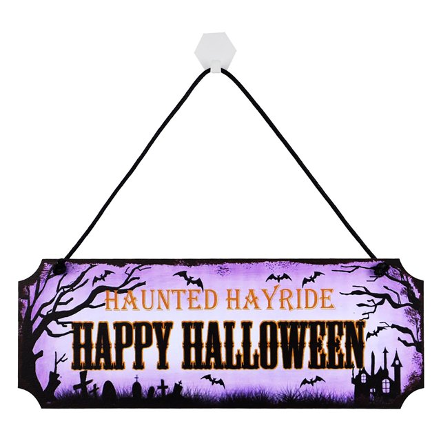 Colgante de madera de Halloween Calabaza Calavera Araña Murciélago Fiesta Escena Decoración Wmkox8yii fhajkh1263