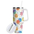 thumbnail image 2 of JSTEL Rainbow Basketball 40 oz Tumbler Stainless Steel Water Bottle Vacuum Insulated Cup with Straw Lid & Handle For Travel Car Cup Holder, 2 of 8
