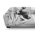 thumbnail image 3 of Vintage Woman Soft Flannel Fleece Throw Blanket, Retro Female Lady Holding an Old Fashion Blouse Doing Laundry Image, Cozy Plush for Indoor and Outdoor Use, 50" x 70", Black and White, by Ambesonne, 3 of 6