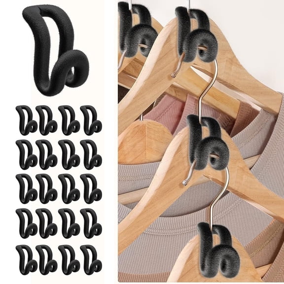 Januofit Clothes Hanger Connector Hooks [for Velvet & Multiple Hangers] 40PCS Space Saving Hanger Hooks Space Saver Hanger Extender Hook Clothes Hanger Hook for Clothes
