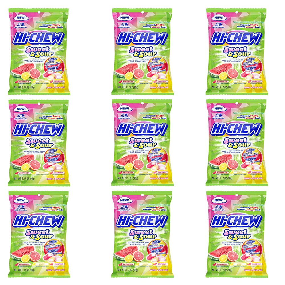 Hi Chew Sweet and Sour Flavor Soft and Chewy Taffy Candy Bundle Pack