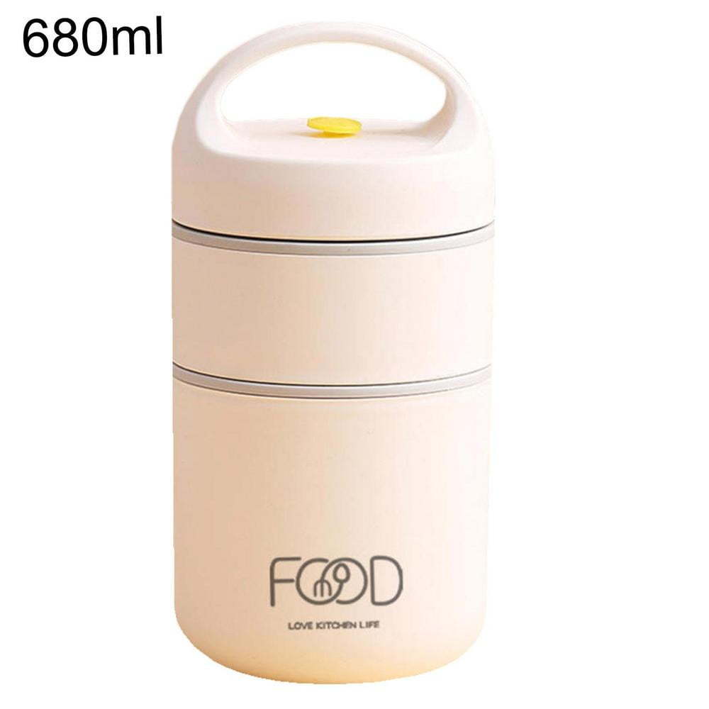 Thermos For Hot Food Stackable 2-Tier Double Wall Vacuum Lunch Containers  For Kids Adults Stainless Steel Leak Proof Wide Mouth - AliExpress