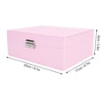 thumbnail image 5 of M Buder Double Layer Jewelry Box Soft PU Leather Organizer with Lock Pink 9.1 inches / 23.1 cm, 5 of 9