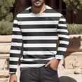 thumbnail image 2 of XAOFW Men's T-Shirts Carnival Short Sleeve Crewneck Striped Casual T Shirts Streetwear Comfort Fit Tee Shirts Holiday Vacation Trendy Versatile Tops, 2 of 4