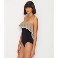 thumbnail image 3 of Coco Reef BLACK Paradiso Agate Ruffle Bandeau One-Piece Swimsuit, US 8/32D, 3 of 5