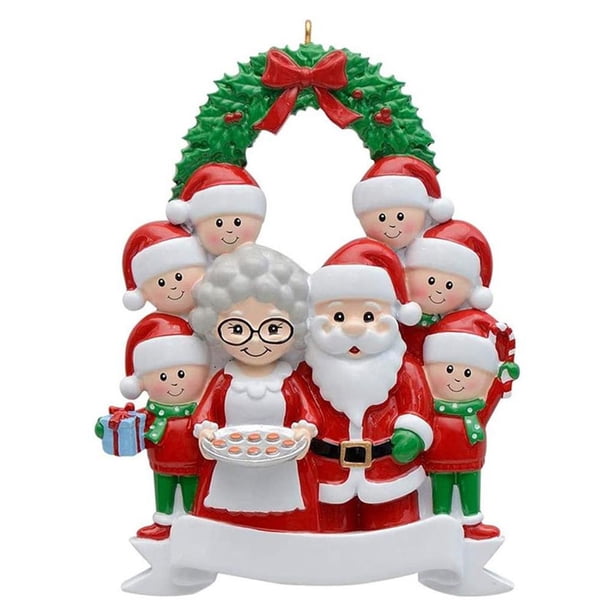 Ounissouiy Decoraciones para árboles de Navidad Árbol de Navidad familiar Colgante colgante Colgador de resina de Navidad Regalo para amigos y familiares Kits de decoración para fiestas No.6 Ounissouiy HA040056-06
