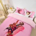 thumbnail image 3 of Castle Fairy Chic Microphone Twin Duvet Cover,Black Girl Twin Bedding,Hot Pink Red,Pink Reversible,1 Duvet Cover and 1 Pillowcase, 3 of 6
