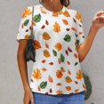 thumbnail image 6 of Autumn Harvest Maple Leaves Thanksgiving T Shirts Basic T-Shirt Short Sleeve Ladies Tee Shirt Summer Graphic Clothing, 6 of 6