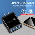 thumbnail image 1 of Cargador de Pared de Teléfono Móvil Ndcxsfigh LED Adaptador de Cargador de Tableta USB 4 Puertos Negro, 1 of 9