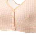 thumbnail image 4 of Xdegoge Women's Wide Strap Front Closure Gingham Bra Wireless Padded Support Breathable Plaid Fabric Bras Full Coverage Casual Brassiere Convenient On/Off Ideal for Daily Wear, 4 of 4