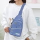 thumbnail image 4 of Mochila cruzada azul con correas ajustables y 2 bolsillos con cremallera para mujeres y hombres, entrenamiento, viaje, jogging, ciclismo, senderismo, bolso de cintura, bolso de pecho simple, 4 of 6
