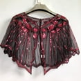 thumbnail image 2 of MEICHEN Shawl Wraps for Women, Women Cape Crochet Lace All Mesh Summer Beaded Sequin Flapper Dress Shawl for Party, Fall Winter Fashion Accessories, 2 of 6