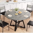 thumbnail image 3 of Cocosity 47 inch Wood Kitchen Table for 4, Round Dining Table with Storage Shelf for Home Dining Room Living Room Grey, 3 of 9