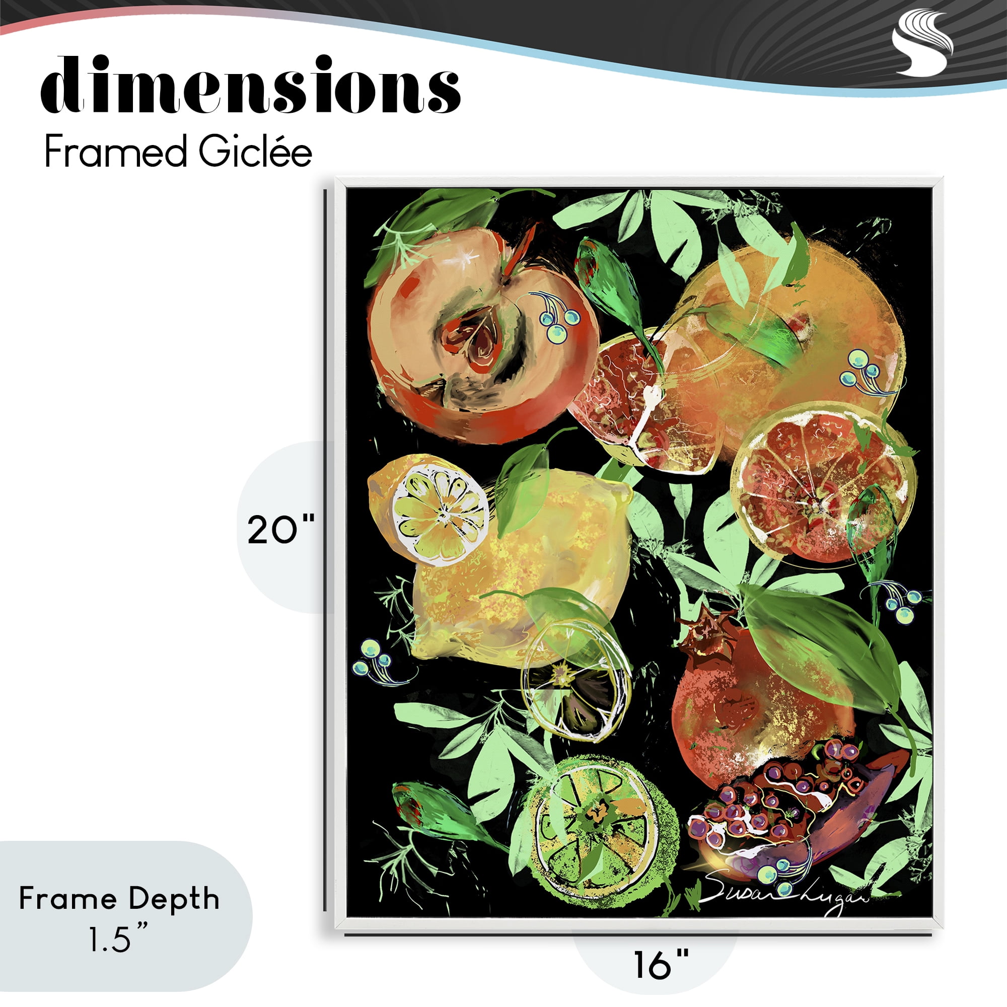 Stupell Industries Fruit Medley Combo White Framed Giclee Art, design by Susan Lugar