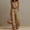 Light Brown, variant on Women's Fashion Summer Halter Backless Jumpsuit – Ruched Waist Wide Leg, Side Pocket, Solid Color Sleeveless Romper Light Brown,S