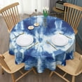 thumbnail image 3 of Colorful Tie Dye Pattern Round Tablecloth 60"x60",Wrinkle Wipeable Table Cloth for Kitchen Dining Room Picnic Patio Party, 3 of 6