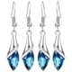 thumbnail image 1 of Aretes de lágrima Drop01 2Pares Circón Azul S925 Plata Aretes Gota de Agua., 1 of 2
