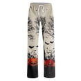 thumbnail image 5 of Zorvxlyn Halloween Women Pajama Pants Ghost Jack-O Bat Print Women's Pajama Bottoms Drawstring Elastic Waist Womens Lounge Pants, 5 of 6