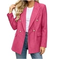 thumbnail image 3 of Luivaraty Blazer for Women Plus Size Business Office Outfits Dressy Casual Double Breasted Buttons Pocket Work Jackets, S-3XL, 3 of 6
