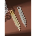 thumbnail image 3 of Sunyuer Rhinestone Tassel Wedding Bridal Dangle Earrings Sparkly Drop Crystal Earrings Long Dangle Costume Jewelry, 3 of 5