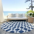 thumbnail image 6 of Addison Rugs Chantille Indoor/Outdoor Transitional Squares Navy Washable Round Rug, 8' x 8', 6 of 6