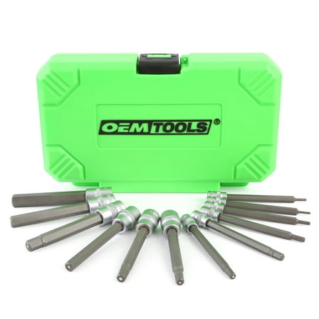 OEMTOOLS Metric Magnetic Long Hex Bit Socket Set, 12 Pieces