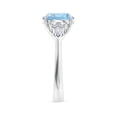 thumbnail image 3 of ANGARA Natural Round 2.3 ct Aquamarine Engagement Ring with Diamonds in 925 Sterling Silver for Women (Size-9mm) | March Birthstone, Anniversary, Jewelry Gift for Women | Natural Aquamarine Ring, 3 of 9