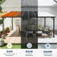 thumbnail image 4 of MEISSALIVVE 12' x 16' Hardtop Wall Mounted Gazebo Pergola, Lean-to Metal Awning with Sloped Roof, Outdoor Shelter for Patio, Deck, Backyard, Black, 4 of 11