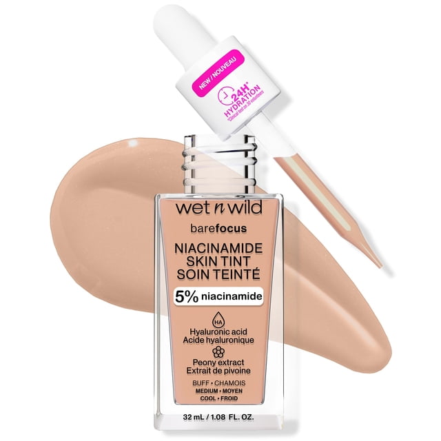 Tinte para la piel húmedo y salvaje Bare Focus 5% Niacinamide Buff