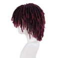 thumbnail image 3 of Peluca corta con rastas rizadas GNIMEGIL Ombre, rojo vino, 3 of 7