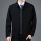 thumbnail image 3 of Chaqueta bomber para hombre, chaquetas de negocios ajustadas, prendas de vestir exteriores, chaquetas casuales de primavera y otoño, abrigos de negocios para hombre de cuello alto de color sólido, 3 of 4