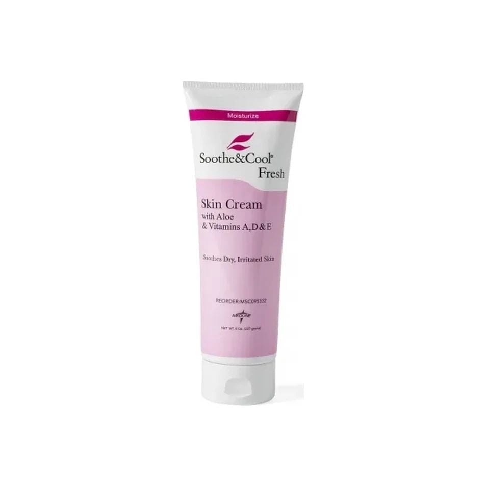 Medline Remedy Essentials Skin Cream (8 oz Tube) Fresh Scent Moisturizer For Dry Skin