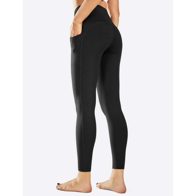 Real Essentials 4 Pack: Women's Capri Leggings with Pockets Casual Yoga Workout  Exercise Pants (Available in Plus Size) 